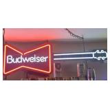 BUDWEISER LIGHT UP GUITAR NEON GOOD CONDITION