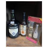 GALLON OF SEALED TAYLOR PORT WINE, PRAVDA VODKA