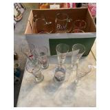 BEER GLASSES INCLUDING BUDWEISER