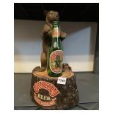 GRIZZLY BEER DISPLAY W/ BOTTLE