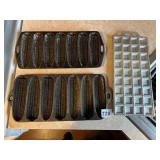 BAKING PANS INCLUDING TWO WAGNER CORN DISHES