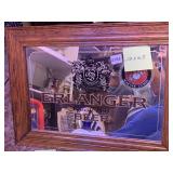 ERLANGER MIRRORED BACK WITH WOOD FRAME HAS MARINE