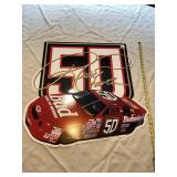 1998 RICKY CRAVEN BUDWEISER RACING METAL SIGN