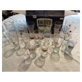 LARGE ASSORTMENT OF BEER GLASSES
