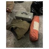 CAMPING TENT, FISHING TACKLE BOX