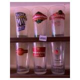 6 BUDWEISER GLASSES