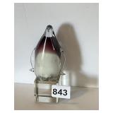 ART GLASS PENGUIN AND CUBE PRISM