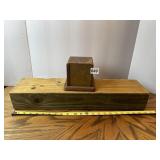 WOOD TROPHY BASE AND PIECE OF WOMANIZED WOOD