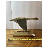 PAINTED BIRD ON WOOD BASE
