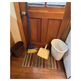 WASTE CAN BROOM DUSTPAN AND DOOR MAT