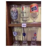 MICHELOB, WICKED ALE AND 4 OTHER GLASSES