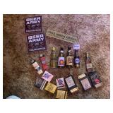 MINI BEER BOTTLES AND MATCH BOOKS FLIP LIGHTERS