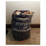 PLAYSKOOL BAG W/ DRAW STRING FULL OF BLOCKS