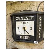 GENESEE BEER WALL HANGING CLOCK CONDITION UNKNOWN