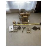 STOVE FLUE, HAND DRILL, OLD PHONE