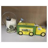 THANK YOU JOHN DEERE TIN AND WATERING CAN WITH