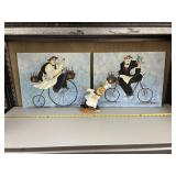 FAT CHEF WINE BOTTLE HOLDER AND 2 PRINTS ON