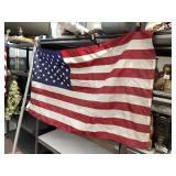 NYLON AMERICAN FLAG WITH POLE