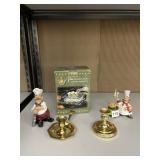 NEW JEWELRY BOX, FAT CHEF FIGURINES, BALDWIN