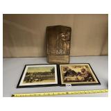 PICKING COTTON FRAMED PICTURE , COUPLE SITTING AT