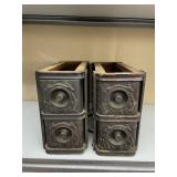 4 SEWING MACHINE DRAWERS CARVED FRONTS