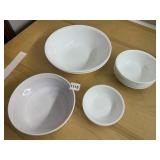 CORELLE BOWLS, 2 LG 6 MED 3 SM, CORNING WARE