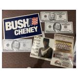 BUSH/CHENEY POSTER, DUQUESNE BASKETBALL POSTER,