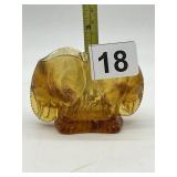 VIRIKA DOUBLE SIDED AMBER GLASS ELEPHANT