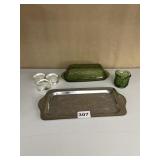 ANCHOR HOCKING SORENO AVOCADO GREEN COVERED