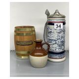 AVON AIRCRAFT STEIN, BARREL COIN BANK, SMALL