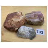 LARGE PINK KUNZITE CRYSTAL, RED JASPER