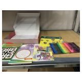 MARKERS, COLORING BOOK, PUZZLE BOOKS