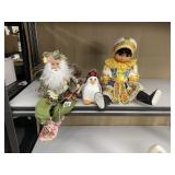 FAIRY SANTA, SOUVENIR DOLL, STUFFED PENGUIN
