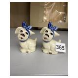 TWO DOGS SALT AND PEPPER SHAKERS