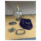 CROWN ROYAL BAG, BELT BUCKLES, ETC.