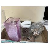 GLASS VASES, DECORATIVE STONES