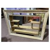 WALL MIRROR WITH SHELVES, FAIR CONDITION, 31" H X