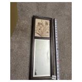 VINTAGE BEVELED MIRROR W/ DRIED FLOWERS