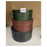 THREE REPRODUCTION BANDED BOXES