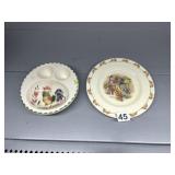 BUNNYKINS LUNCH PLATE, ROOSTER EGG BREAKFAST DISH