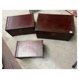 STACKING TRUNK BOXES, LARGEST ONE 11 H X 22 W X