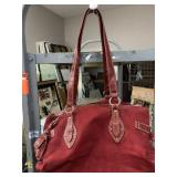 WORTHINGTON HANDBAG RED SUEDE LIKE