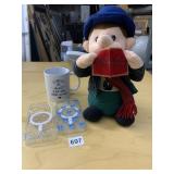 2 I PHONE COVERS, MUG, STUFFED MUSICAL