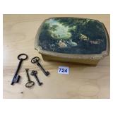 SMALL WOODEN JEWELRY BOX MADE IN JAPAN, VINTAGE