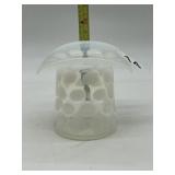 BLOWN GLASS WITH MILK DOT PATTERN HAT CONDIMENT