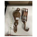 DOUBLE PULLEY AND SINGLE IRON PULLEY