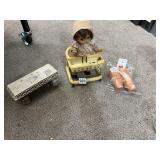 VINTAGE WALKING DOLL, PLANTERS, ETC.