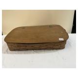 WOVEN BASKET, HINGED LID 4 H X 21 W X 13.5" D