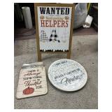 HELP WANTED SIGN, 2 WALL HANGINGS