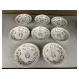 EMPIRE CHINA 4 7.6" BOWLS AND 8 DESSERT BOWLS